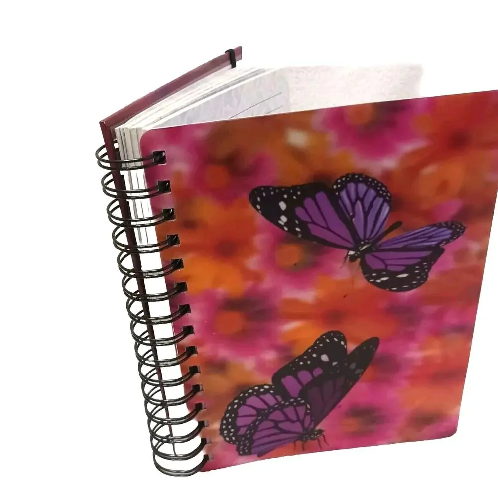 VINTAGE 2013 New!! 3D Dimension MONARCH BUTTERFLY Notebook Bohemian Artsy Hippie